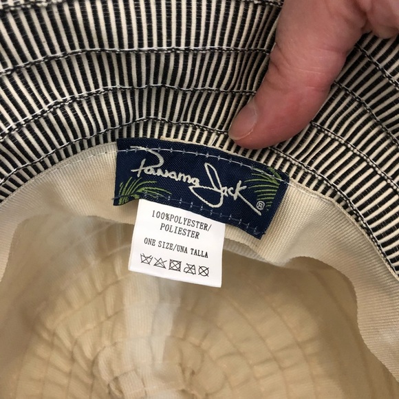 Panama Jack Cream Wide-Brimmed‎ Sun Hat with Wavy Edges - Picture 3 of 6